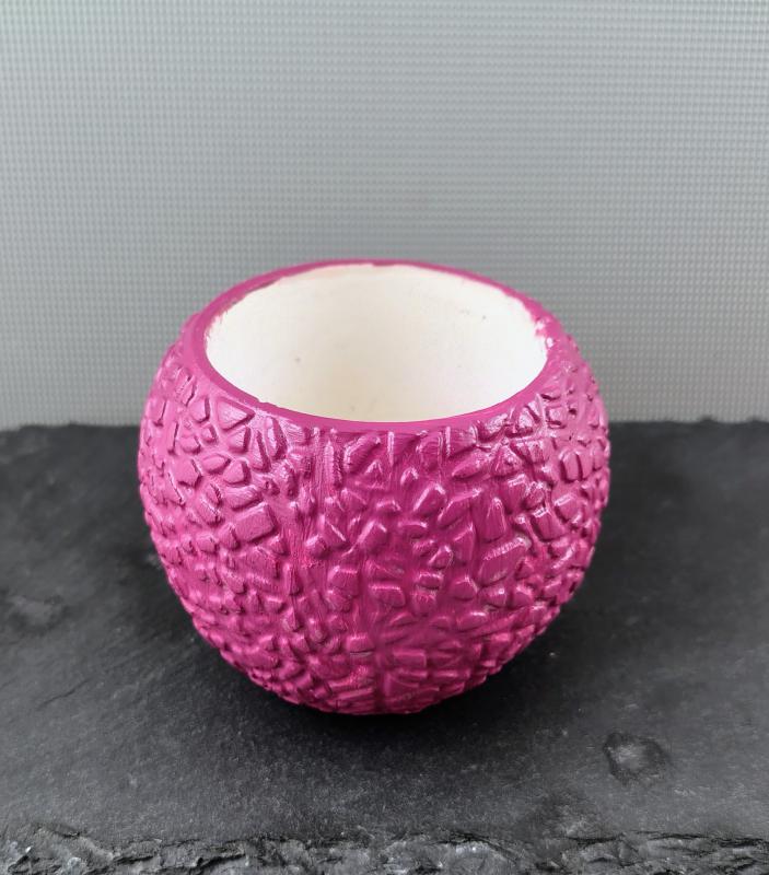 Rusztikus mintás  kaspó - Mályva