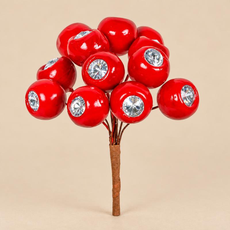 Strasszos csipkebogyó pick 15 cm