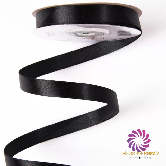Szatén szalag 12mmx22,86m - Fekete
