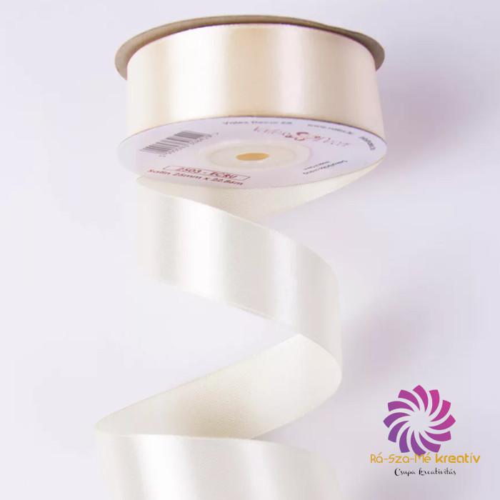 Szatén szalag 25mmx22,86m - Ekrü