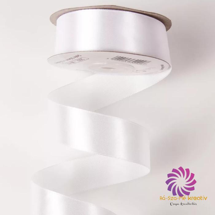 Szatén szalag 25mmx22,86m - Fehér