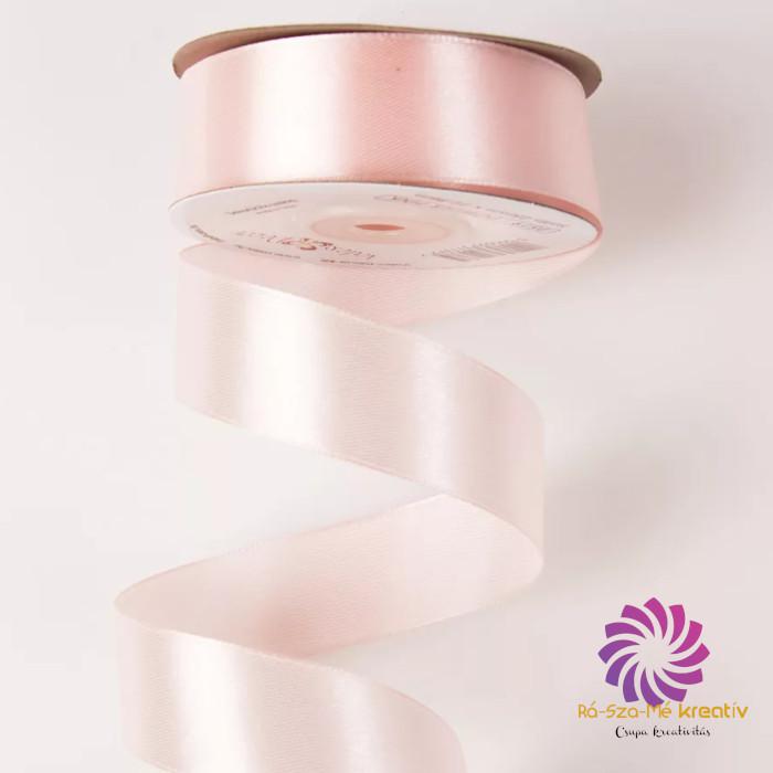 Szatén szalag 25mmx22,86m - Púder Rózsaszín