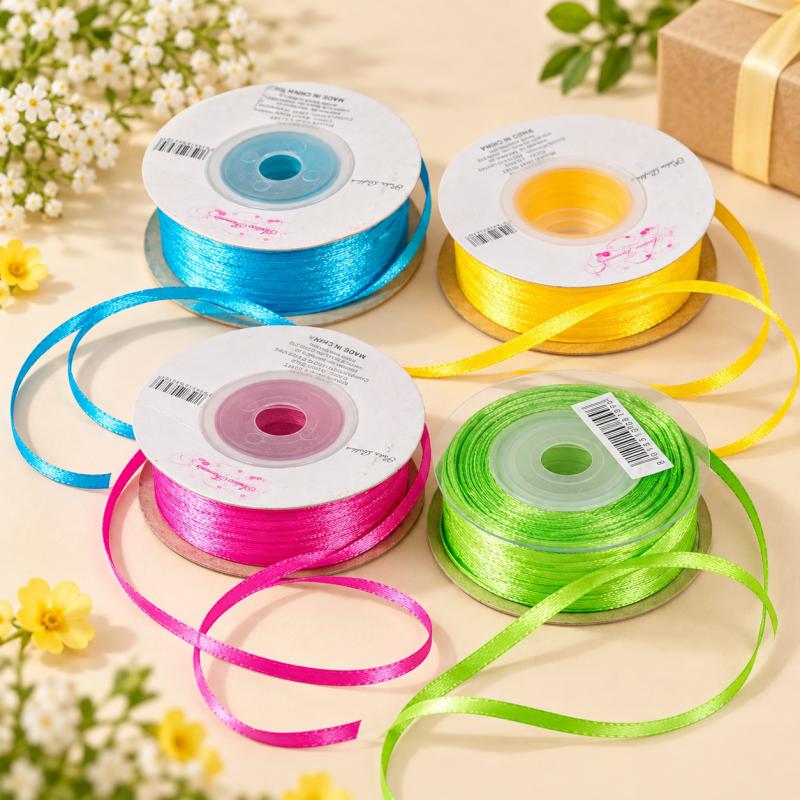 Szatén szalag 3 mm × 50 m – Élénk és friss árnyalatok