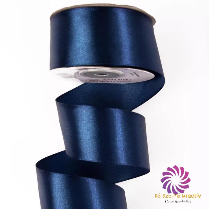 Szatén szalag 38mmx22,86m - Tengerészkék