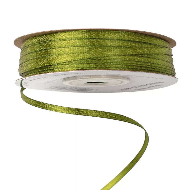 Szatén szalag 3mmx91,44m - Olívazöld
