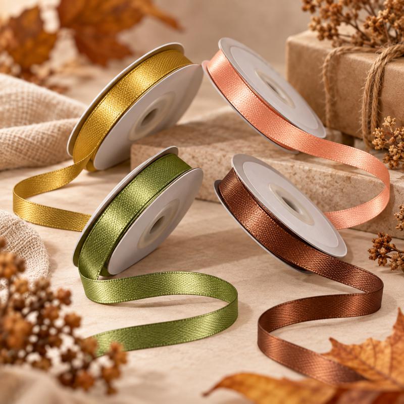 Szatén szalag 6 mm × 22,86 m – Meleg és őszi árnyalatok