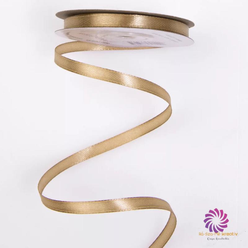 Szatén szalag 6mmx22,86m - Aranybarna