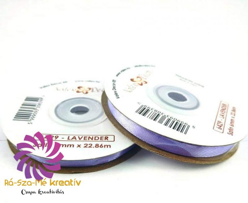 Szatén szalag 6mmx22,86m - Levendula