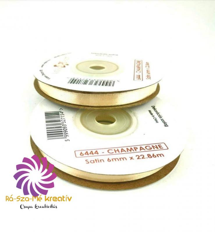 Szatén szalag 6mmx22,86m - Pezsgő