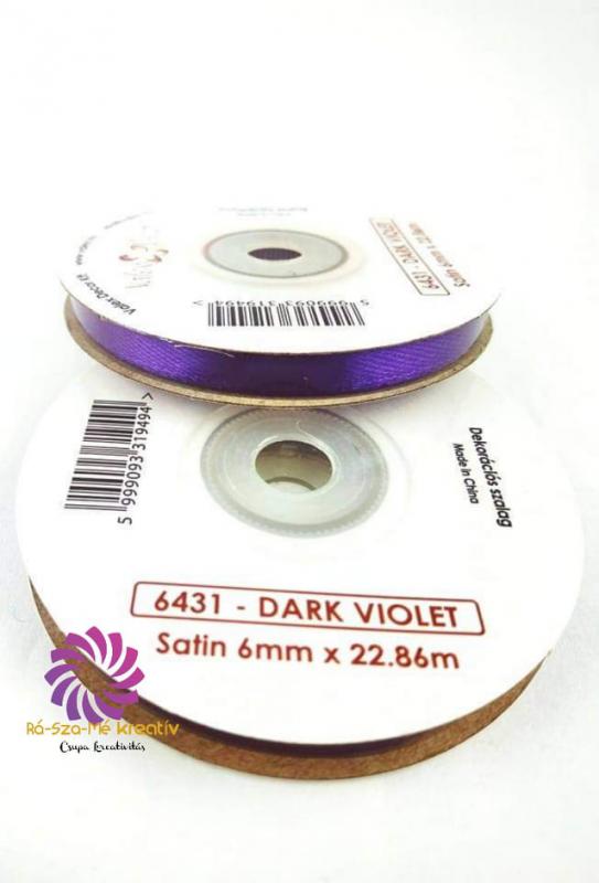 Szatén szalag 6mmx22,86m - Sötét Ibolya