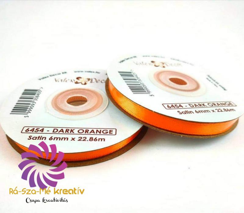 Szatén szalag 6mmx22,86m - Sötét Narancssárga