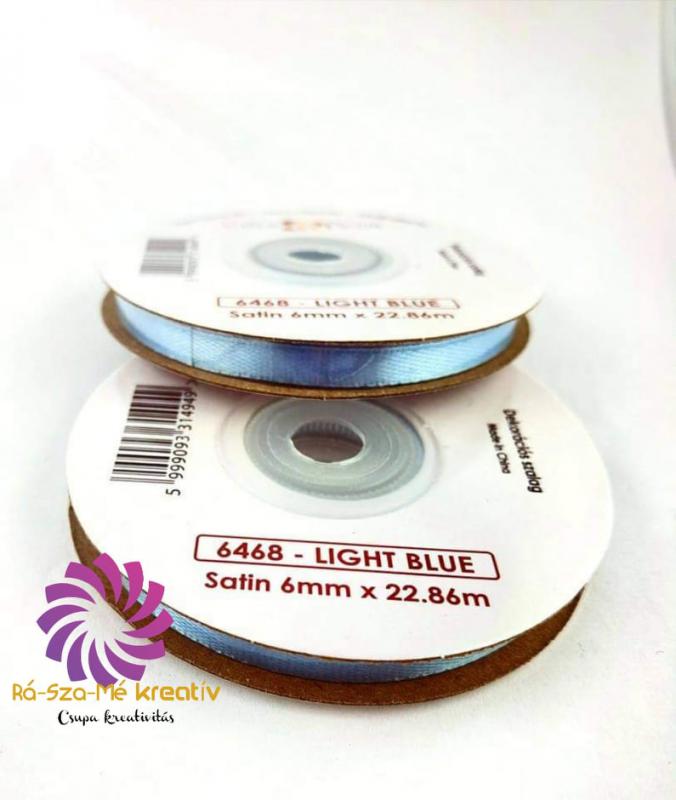 Szatén szalag 6mmx22,86m - Világoskék