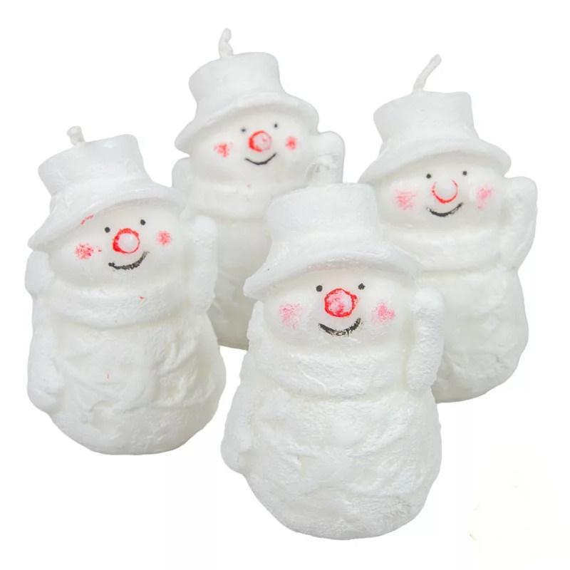 Sztearin Hóember Gyertya 70x110 mm - Fehér