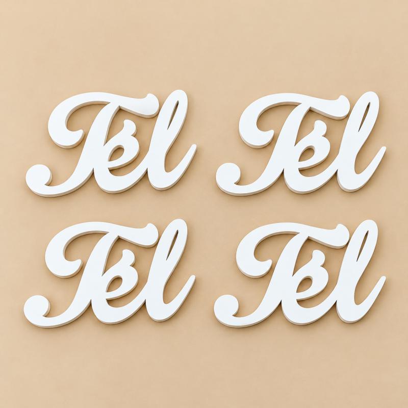 Tél felirat, fehér lézervágott fa, 7 × 10 cm – 4 db/csomag