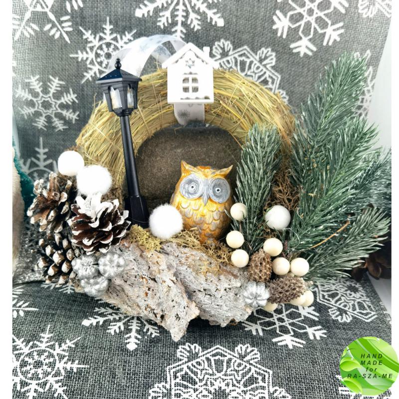 Téli Baglyos Ajtódísz