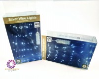 40 LED-es drótkábeles fénykorbács elemes (elem nélkül) - Hideg Fehér