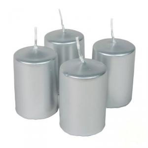 Adventi metál gyertya szett 40x60mm - Ezüst