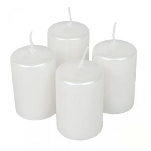 Adventi metál gyertya szett 40x60mm - Fehér
