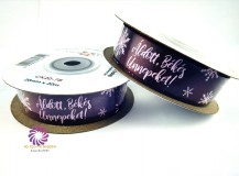 Áldott, Békés Karácsonyt feliratos szatén szalag - Burgundi