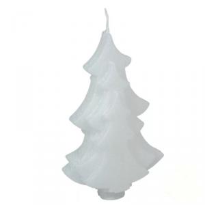Bársony Glitter Fenyőfa Gyertya 100x155 mm - Fehér