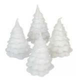 Bársony Glitter Fenyőfa Gyertya 75x100 mm - Fehér szett