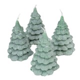 Bársony Glitter Fenyőfa Gyertya 75x100 mm - Zöld szett