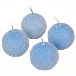 Bársony Glitter Gömb Gyertya 60 mm - Acélkék