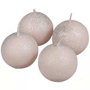 Bársony Glitter Gömb Gyertya 60 mm - Pezsgő szett