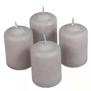 Bársony Glitter Henger Gyertya 50x75 mm - Homok