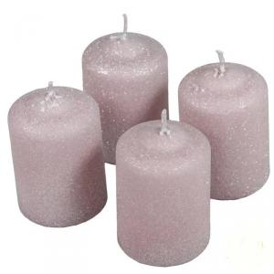 Bársony Glitter Henger Gyertya 50x75 mm - Mályva