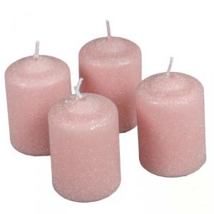 Bársony Glitter Henger Gyertya 50x75 mm - Púder szett