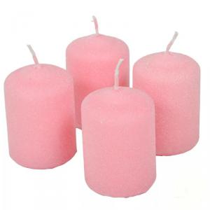 Bársony Glitter Henger Gyertya 50x75 mm - Rózsaszín