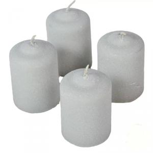 Bársony Glitter Henger Gyertya 50x75 mm - Világos Szürke