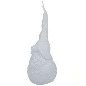 Bársony glitter Nagy Hóapó Gyertya 70x160 mm - Fehér