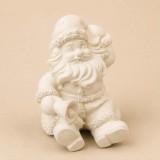 Csengettyűs Mikulás kerámiapor figura – natúr
