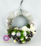 Fehér-Ezüst gömbös Ajtódísz