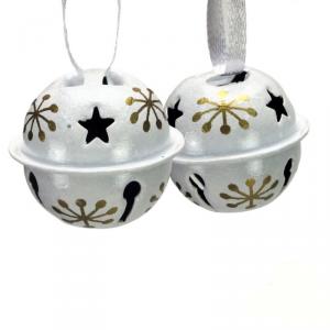 Fém Csengettyű Fehér-Arany 2,7x3 cm - 8 db/cs