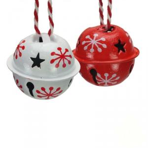 Fém Csengettyű Piros/Fehér 2,5x3 cm - 8 db/cs