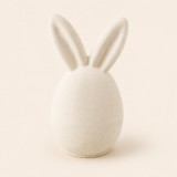 Füles tojás kerámiapor figura – natúr