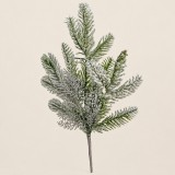 Havas dekor fenyőág ezüst ággal – 42 cm