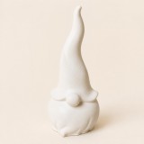 Hosszú sapkás manó kerámiapor figura – natúr
