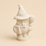 Kalapos bagoly kerámiapor figura – natúr vagy festett