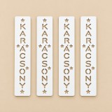 Karácsony felirat, fehér lézervágott fa, 2 × 10 cm – 4 db/csomag