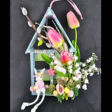 Kézműves - Lógólábú Nyuszis Húsvéti ajtódísz