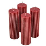 Kontúrozott Bordás Henger Gyertya 50x150mm - Bordó