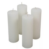 Kontúrozott Bordás Henger Gyertya 50x150mm - Fehér