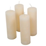 Kontúrozott Bordás Henger Gyertya 50x150mm - Ivory