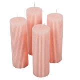 Kontúrozott Bordás Henger Gyertya 50x150mm - Púder