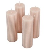Kontúrozott Bordás Henger Gyertya 50x150mm - Világosbézs