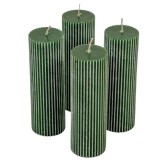 Kontúrozott Bordás Henger Gyertya 50x150mm - Zöld